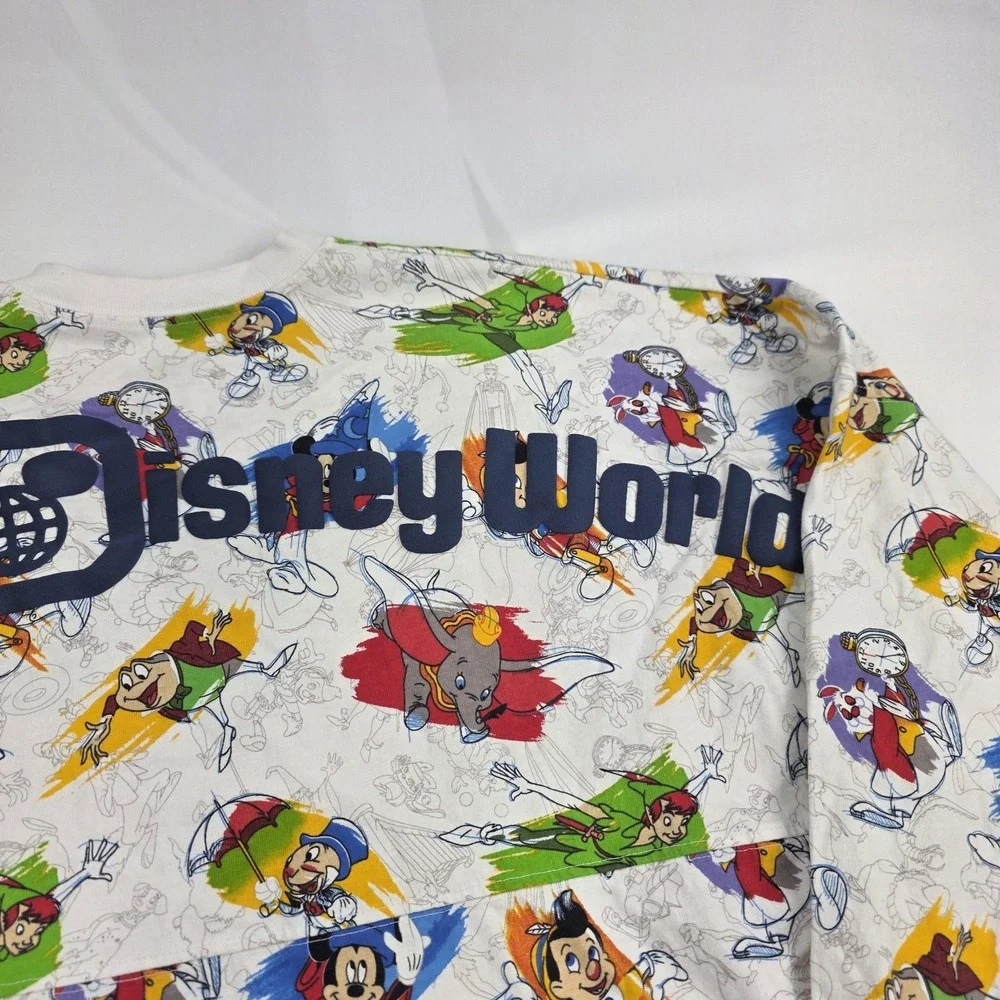 Disney Walt Disney World Shirt Womens Large Multicolor Character Spirit Jersey